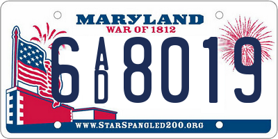 MD license plate 6AD8019