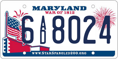 MD license plate 6AD8024
