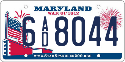 MD license plate 6AD8044