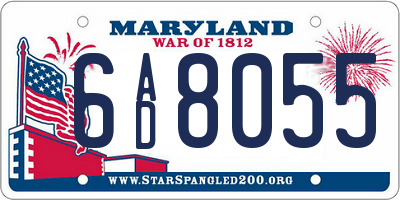 MD license plate 6AD8055
