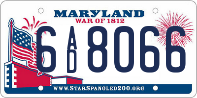 MD license plate 6AD8066