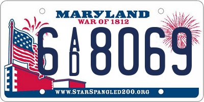 MD license plate 6AD8069