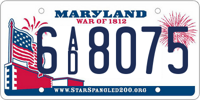 MD license plate 6AD8075