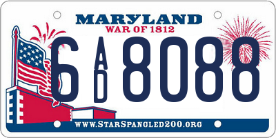 MD license plate 6AD8088