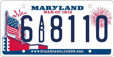 MD license plate 6AD8110