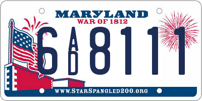 MD license plate 6AD8111