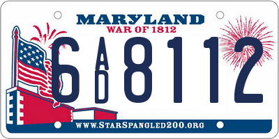 MD license plate 6AD8112
