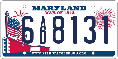 MD license plate 6AD8131