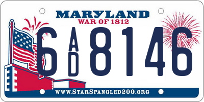 MD license plate 6AD8146