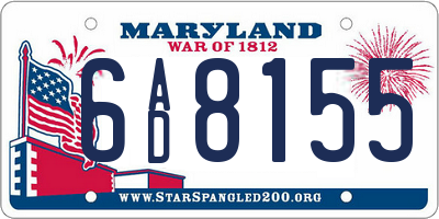 MD license plate 6AD8155