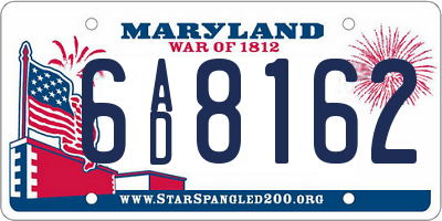 MD license plate 6AD8162