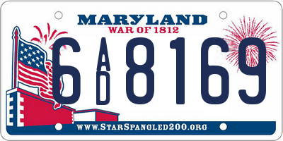 MD license plate 6AD8169