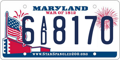 MD license plate 6AD8170