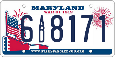 MD license plate 6AD8171