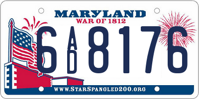MD license plate 6AD8176