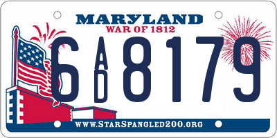 MD license plate 6AD8179