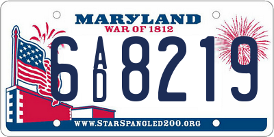 MD license plate 6AD8219