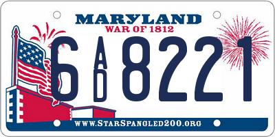 MD license plate 6AD8221