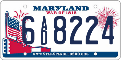 MD license plate 6AD8224