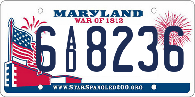 MD license plate 6AD8236