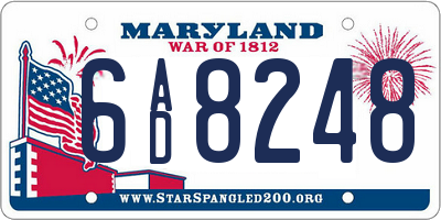 MD license plate 6AD8248