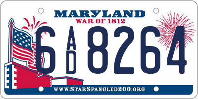 MD license plate 6AD8264