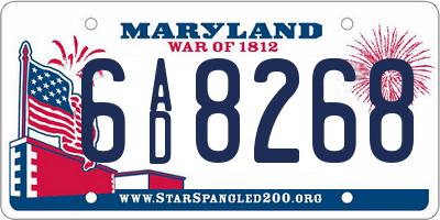 MD license plate 6AD8268