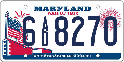 MD license plate 6AD8270