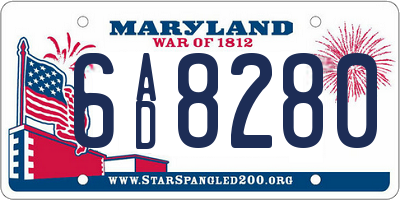 MD license plate 6AD8280