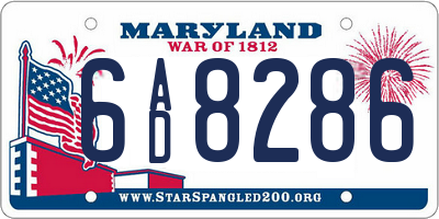 MD license plate 6AD8286