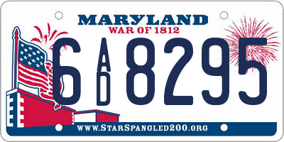 MD license plate 6AD8295