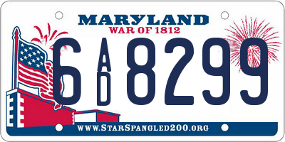 MD license plate 6AD8299