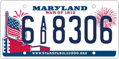 MD license plate 6AD8306