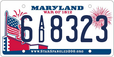 MD license plate 6AD8323