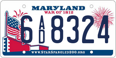 MD license plate 6AD8324