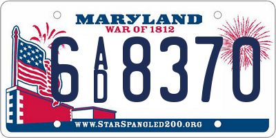 MD license plate 6AD8370