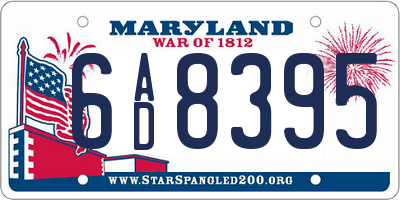 MD license plate 6AD8395