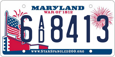 MD license plate 6AD8413