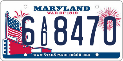 MD license plate 6AD8470