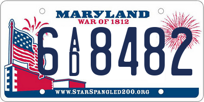 MD license plate 6AD8482