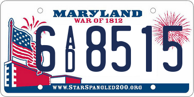MD license plate 6AD8515