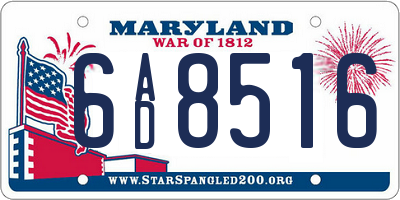 MD license plate 6AD8516