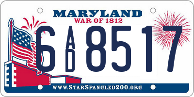 MD license plate 6AD8517