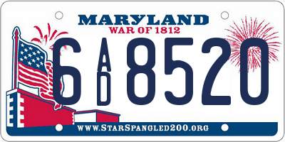 MD license plate 6AD8520