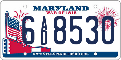 MD license plate 6AD8530