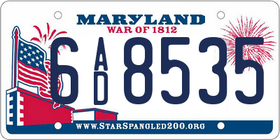 MD license plate 6AD8535