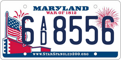 MD license plate 6AD8556