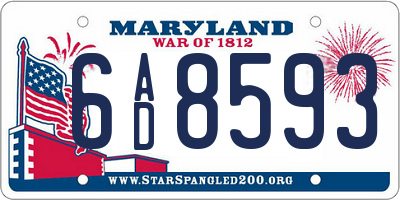 MD license plate 6AD8593