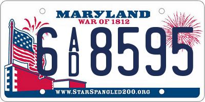 MD license plate 6AD8595