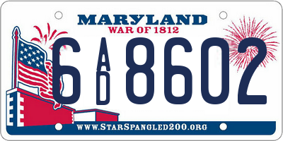 MD license plate 6AD8602